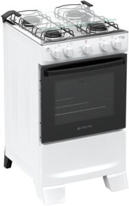 Fogão de piso Atlas Mônaco Plus 4 bocas branco com mesa de inox