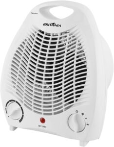 Aquecedor Britânia Termoventilador compacto para ambientes pequenos.
