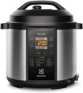 Panela de pressão elétrica Electrolux PCC20 digital 6 litros inox e preta