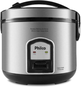 Panela elétrica de arroz Philco PH10 P Visor Glass inox com capacidade para 10 xícaras