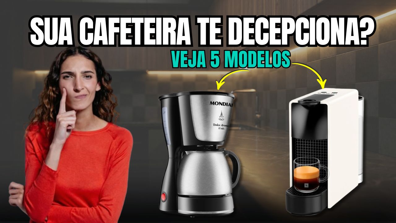 Comparação de 5 cafeteiras com especificações técnicas