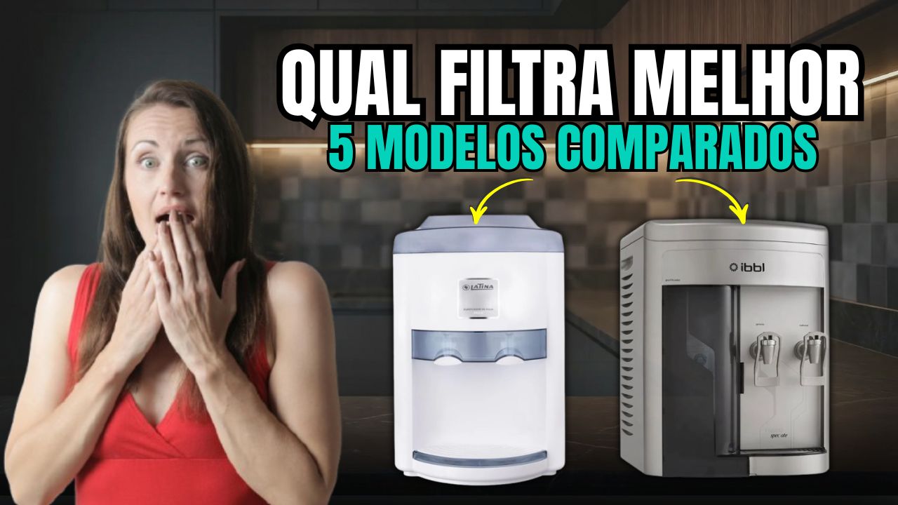 Comparação de 5 purificadores de água com especificações técnicas