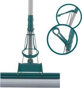 Mop de limpeza geral com esponja de PVA verde e cabo de metal telescópico da marca Flash Limp.