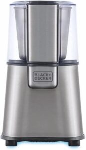Moedor elétrico Black+Decker MG200 em inox com tampa transparente para café e temperos secos