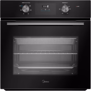 Forno de embutir Midea 68 litros com função Air Fryer integrada e painel digital.